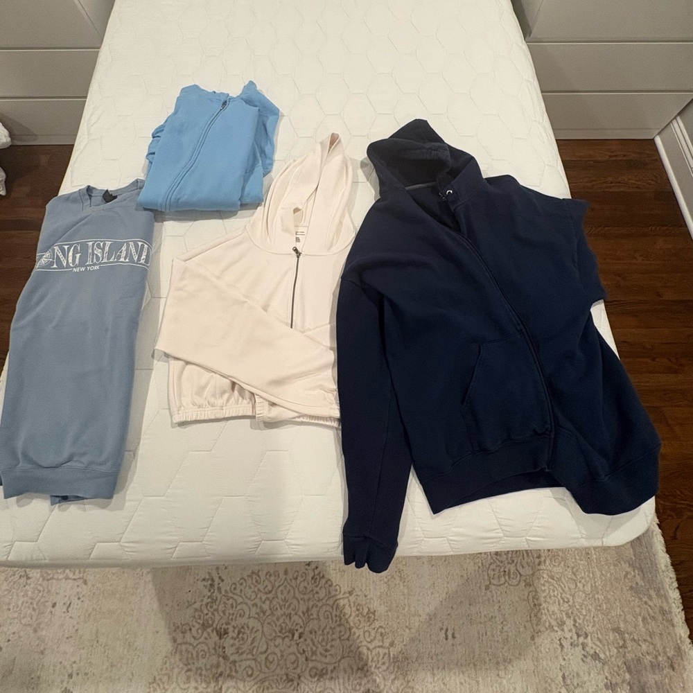 Blue and Cream Hoodie Set